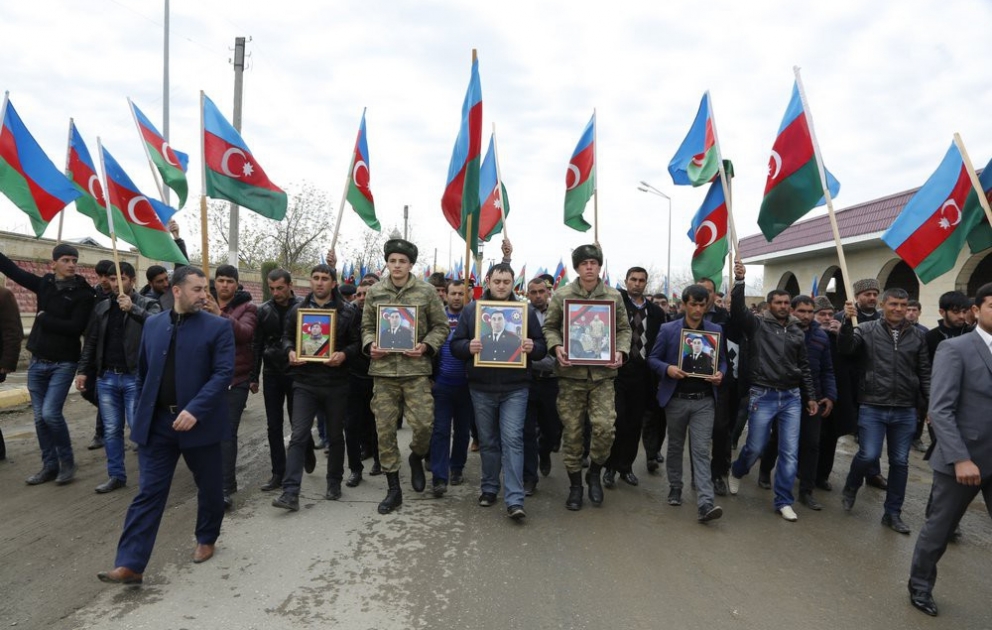 Ağcabədidən olan şəhid hərbçimiz son mənzilə yola salınıb