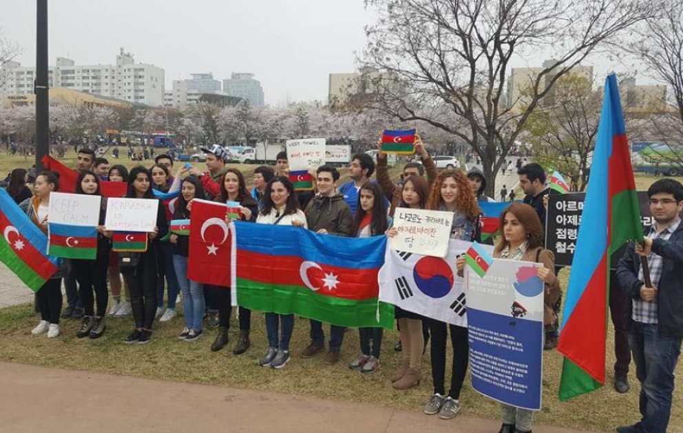 В Сеуле прошла акция протеста против последних военных провокаций армянских вооруженных сил