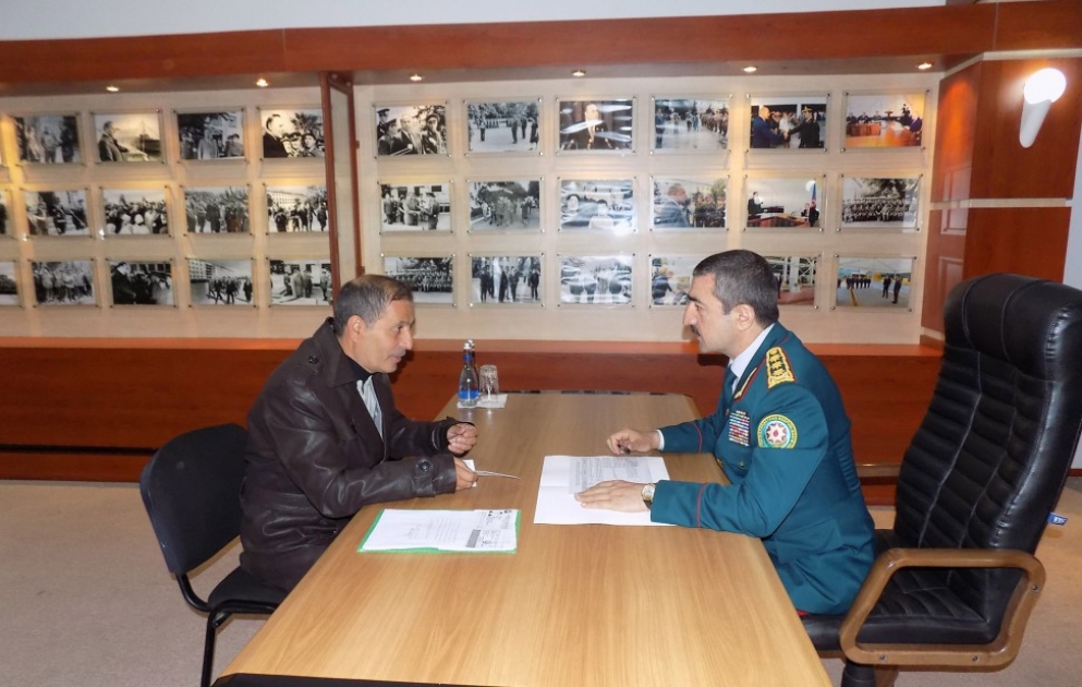 Dövlət Sərhəd Xidmətinin rəisi Cəlilabadda vətəndaşları qəbul edib