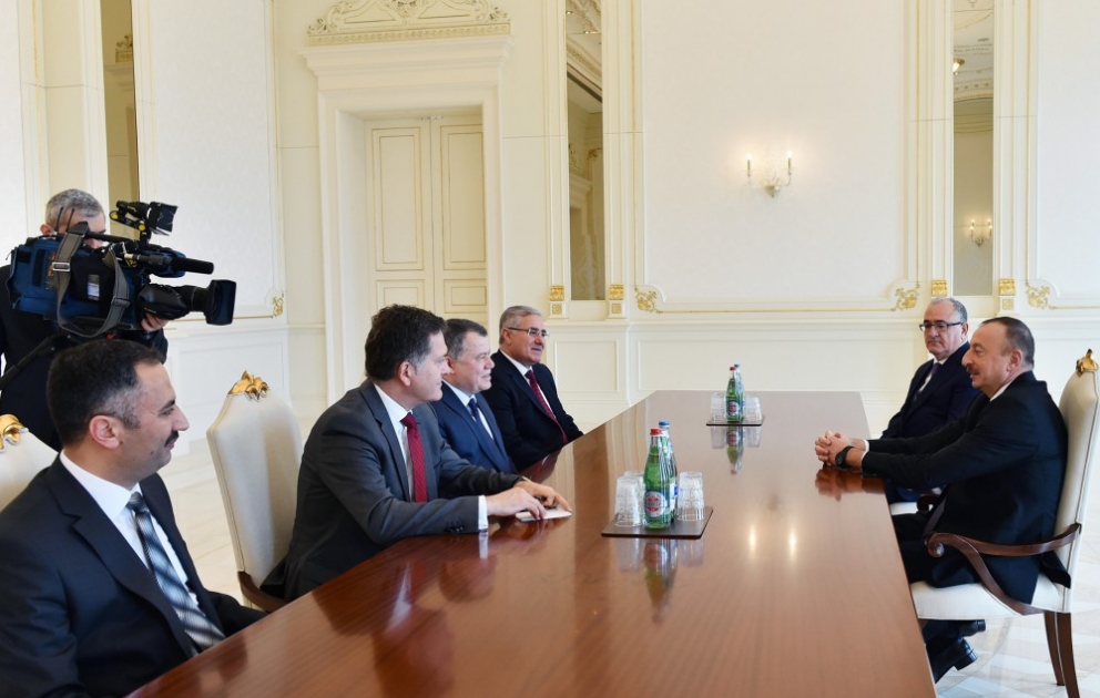 Präsident Ilham Aliyev empfängt Delegation um Präsidenten von türkischem Berufungsgerichtshof
