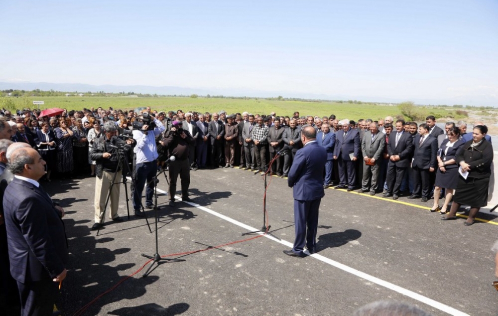 Qarqarçay üzərində tikilən körpü istifadəyə verilib