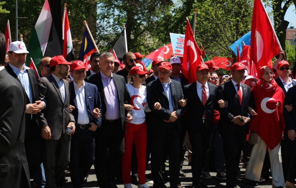 Vaşinqtonda erməni iddialarına qarşı Türkiyəyə dəstək yürüşü keçirilib