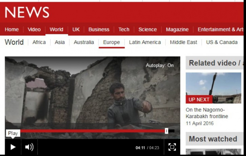 BBC ermənilərin mülki Azərbaycan əhalisinə qarşı törətdiyi cinayətlərlə bağlı reportaj yayımlayıb