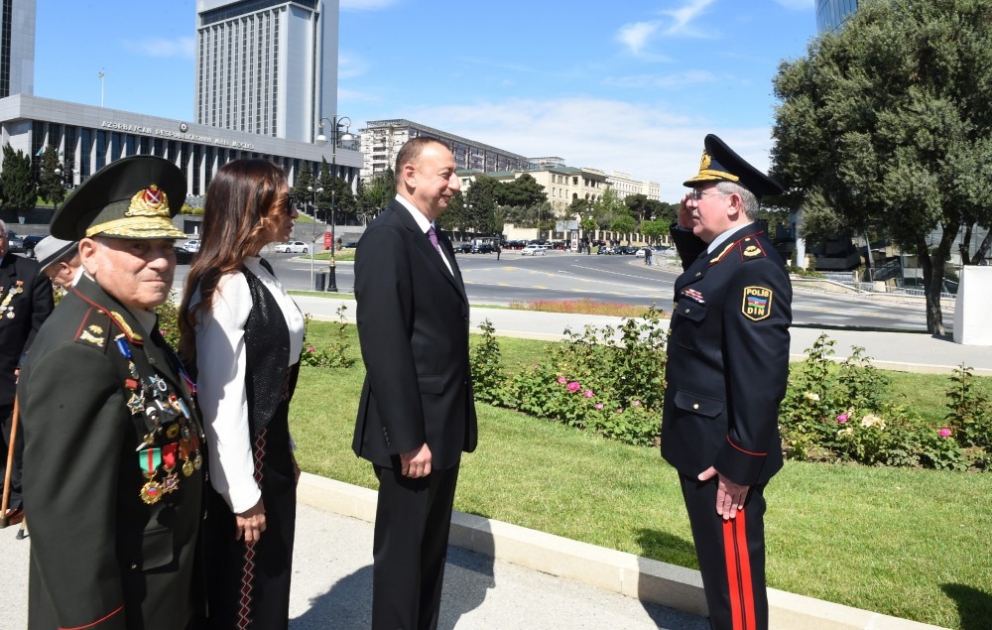 President Ilham Aliyev attended ceremony to mark May 9-Victory Day