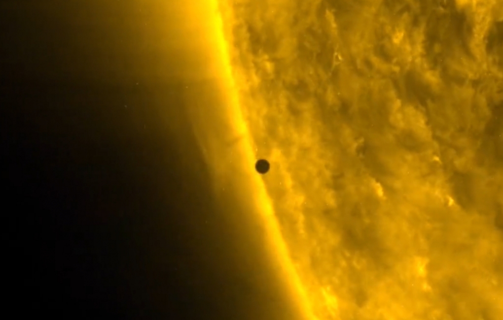 Mercury transits the Sun