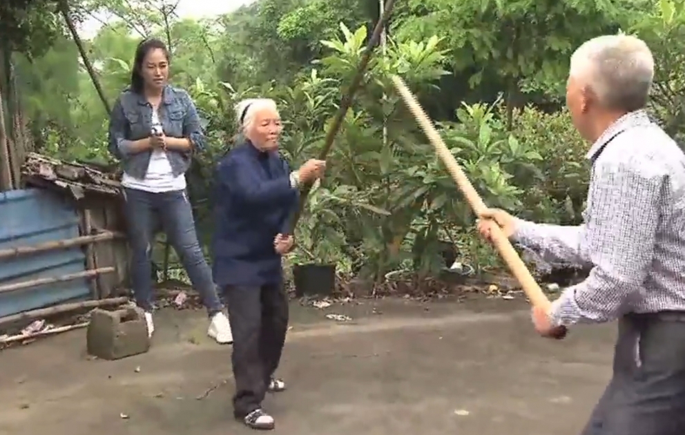 This woman is known as "Kung Fu Granny"