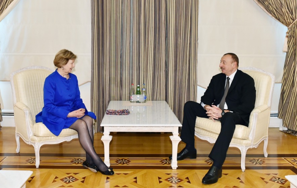 Le président Ilham Aliyev s’est entretenu avec la représentante du Premier ministre britannique pour le commerce