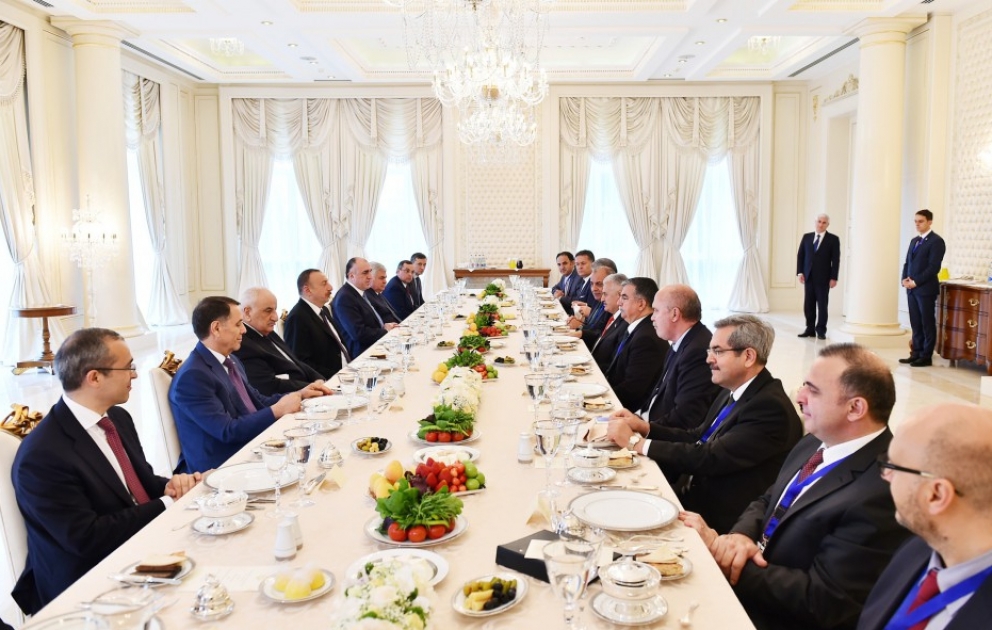 Dinner reception hosted on behalf of President Ilham Aliyev in honor of Turkish Premier