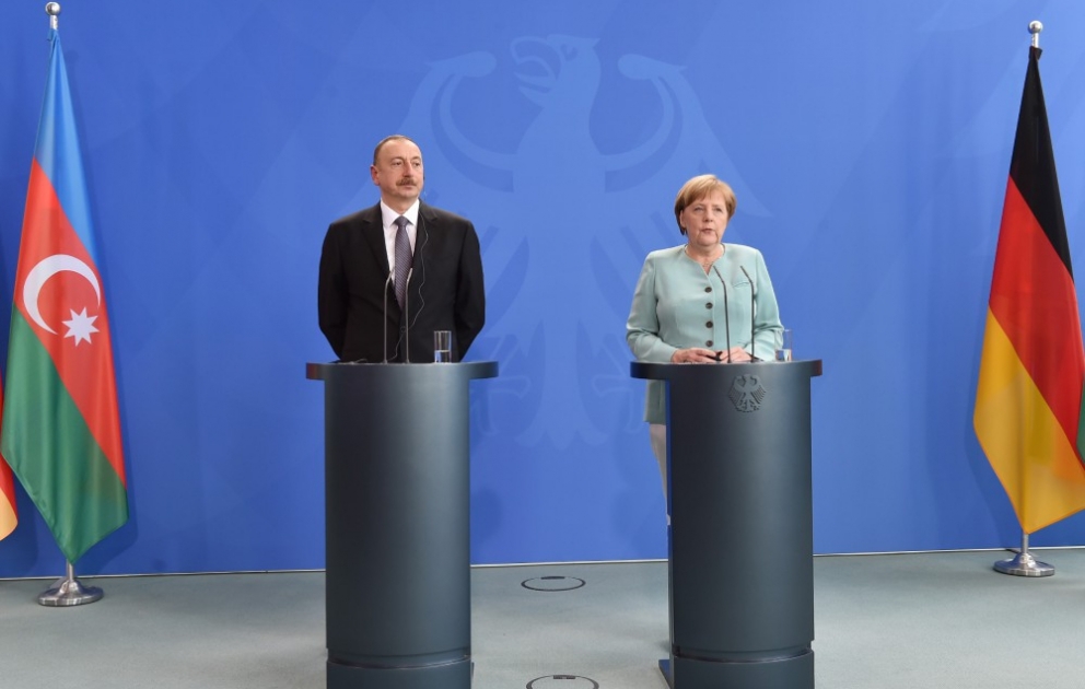 Prezident İlham Əliyevin və Kansler Angela Merkelin mətbuat konfransı