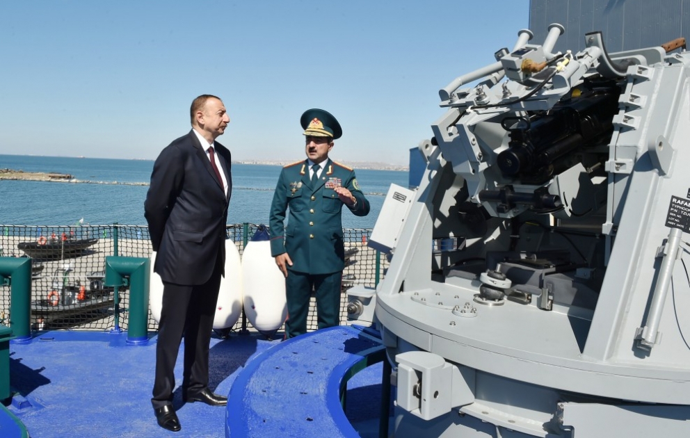 President Ilham Aliyev reviewed new second degree border guard ship of Coast Guard of State Border Service