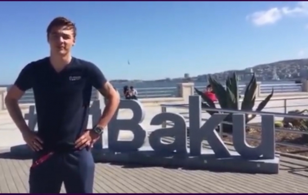 Pilot Artem Markelov Bakıda keçiriləcək Formula-1 həvəskarlarını salamlayıb