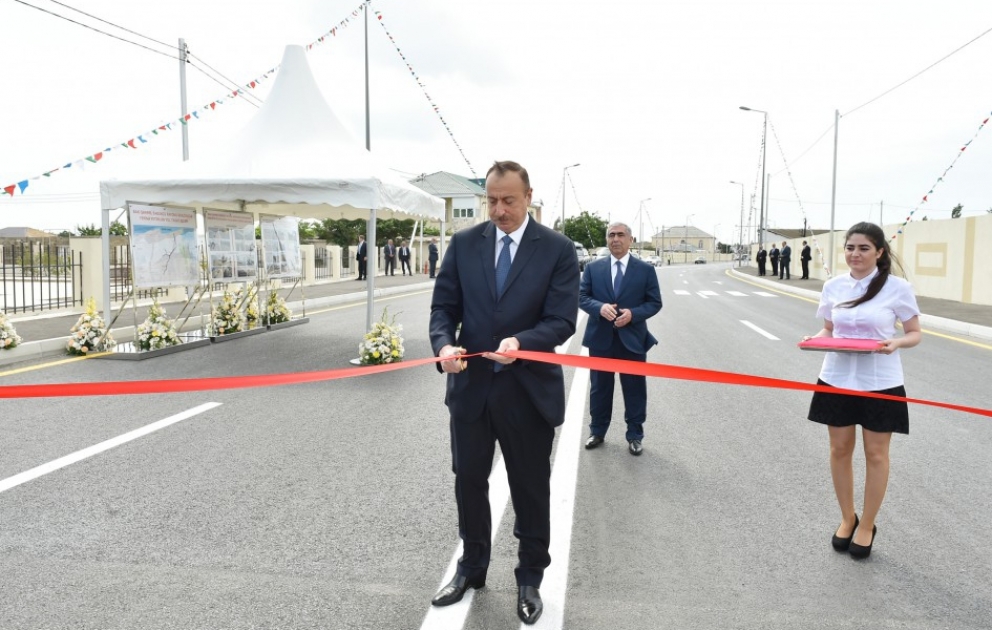 Prezident İlham Əliyev Maştağa-Bilgəh yolunun, Nardarandakı Abşeron və Nəsrulla Əsgərov küçələrinin açılışında iştirak edib