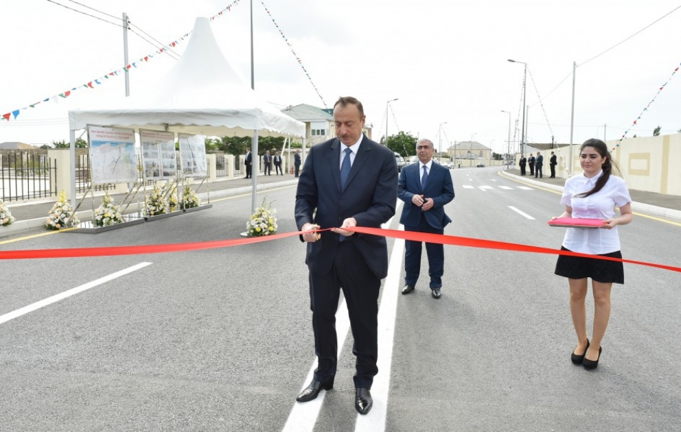 President Ilham Aliyev attended the opening of newly reconstructed Mashtaga-Bilgah highway and Absheron and Nasrulla Asgarov streets in Nardaran