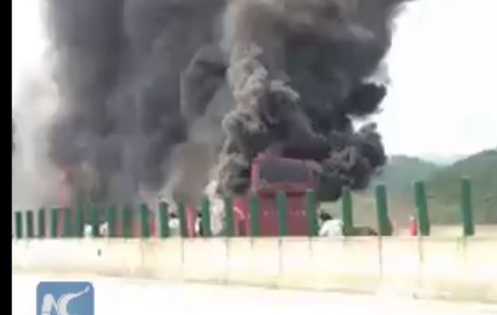 Çində avtobus yanıb: 7 ölü