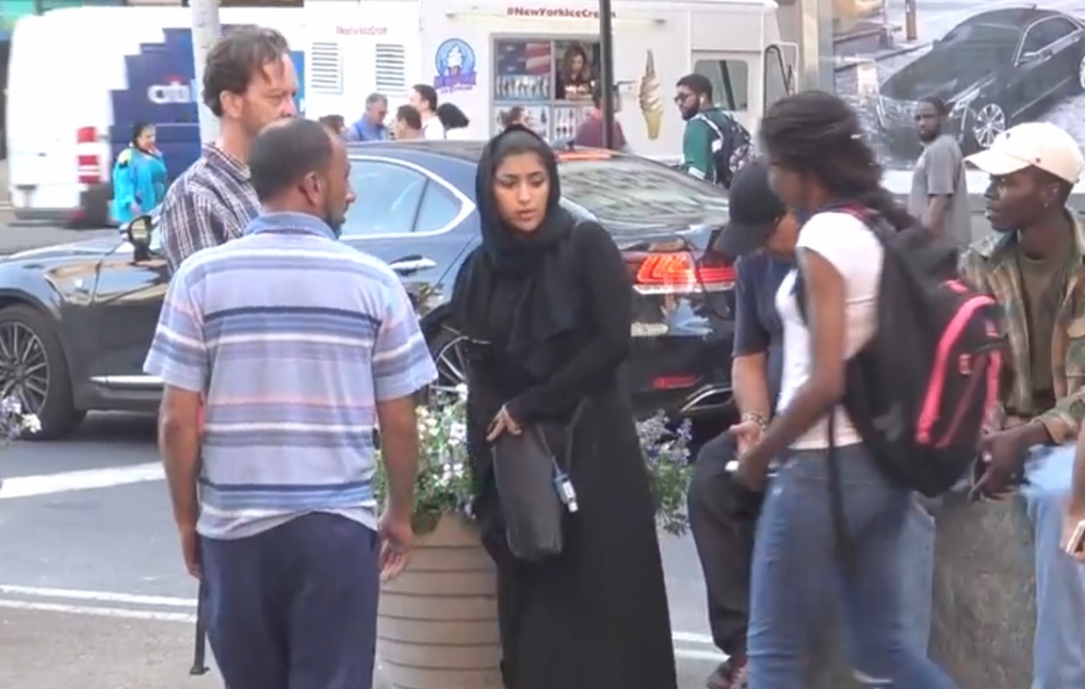 Pulling hijab off experiment