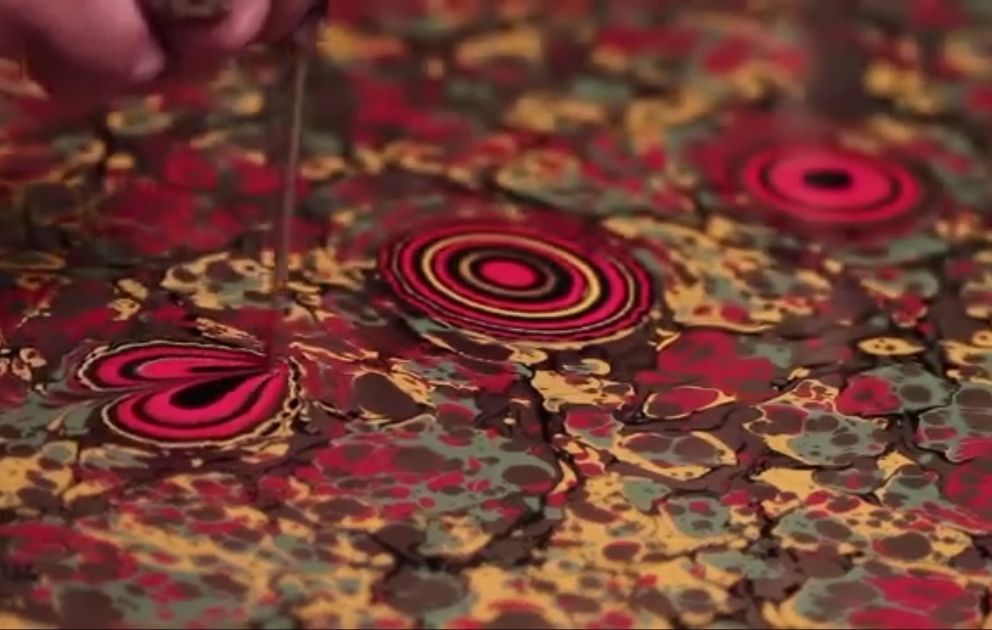 Ebru art (Marbling) - painting technique on water