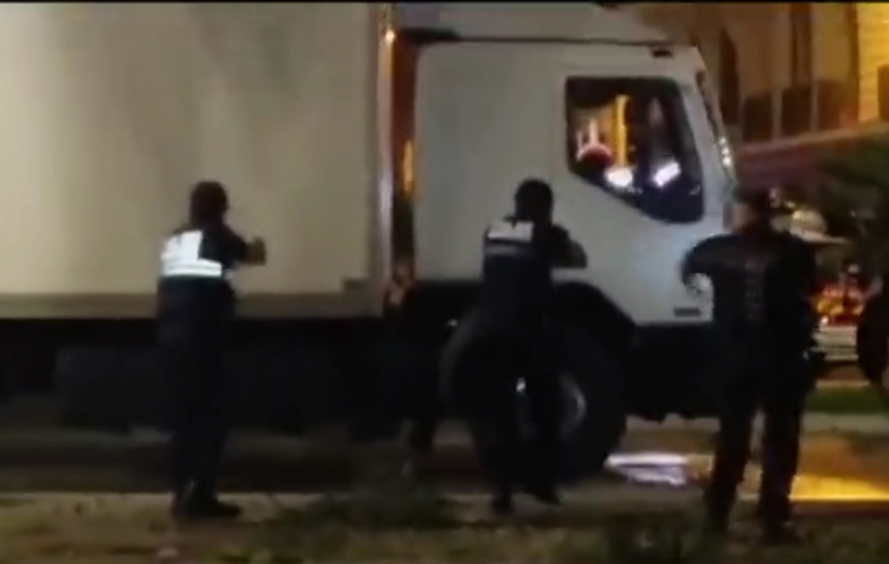 Chilling video shows the moment French police opened fire to stop a truck driver's murderous rampage down a Nice promenade