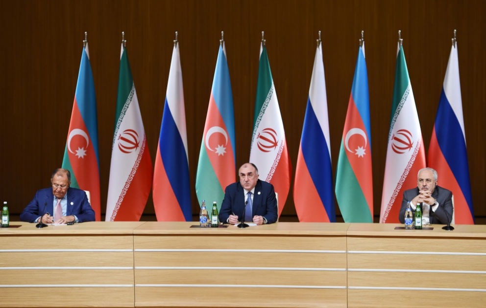Azərbaycan, Rusiya və İran xarici işlər nazirlərinin birgə mətbuat konfransı
