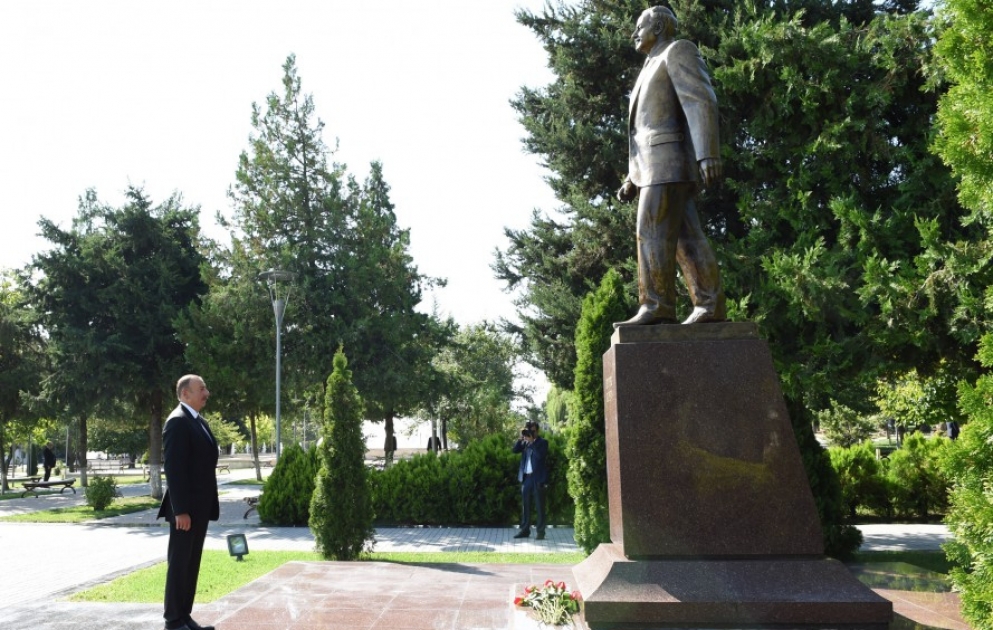 Azərbaycan Prezidenti İlham Əliyev Qəbələ rayonuna səfərə gəlib