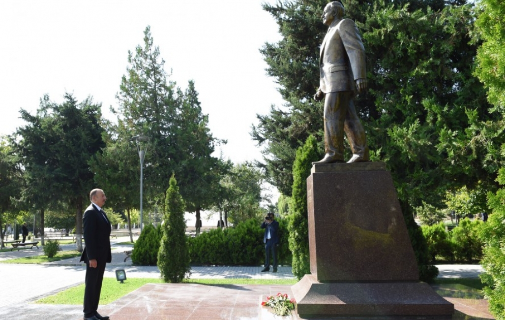 President Ilham Aliyev arrived in Qabala district for a visit