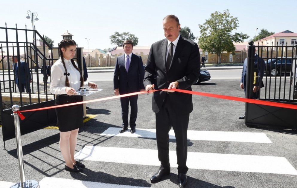 President Ilham Aliyev attended opening of kindergarten constructed in Qabala on initiative of Heydar Aliyev Foundation