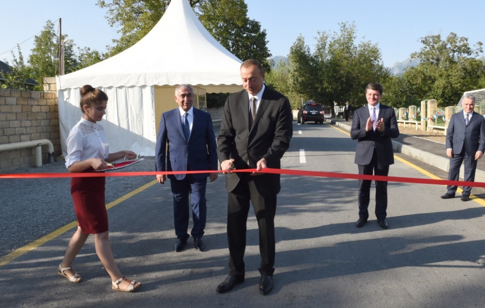 President Ilham Aliyev attended opening of Nohurgishlag-Tuntul-Yengije highway
