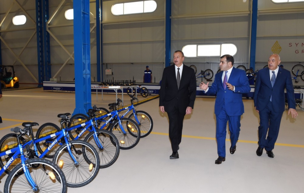 President Ilham Aliyev attended opening of bicycle factory in Ismayilli
