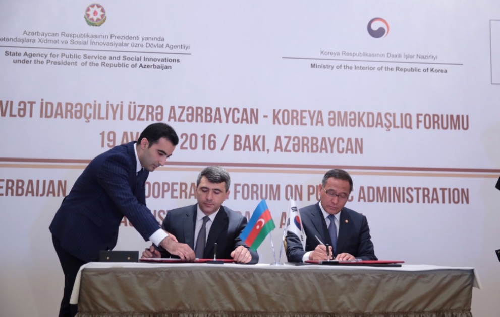 Aserbaidschan und Korea unterzeichnen ein Memorandum