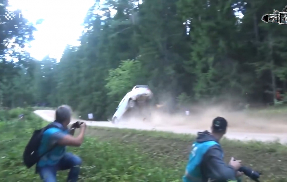 Dramatic footage emerges of a huge crash during a rally in Lithuania