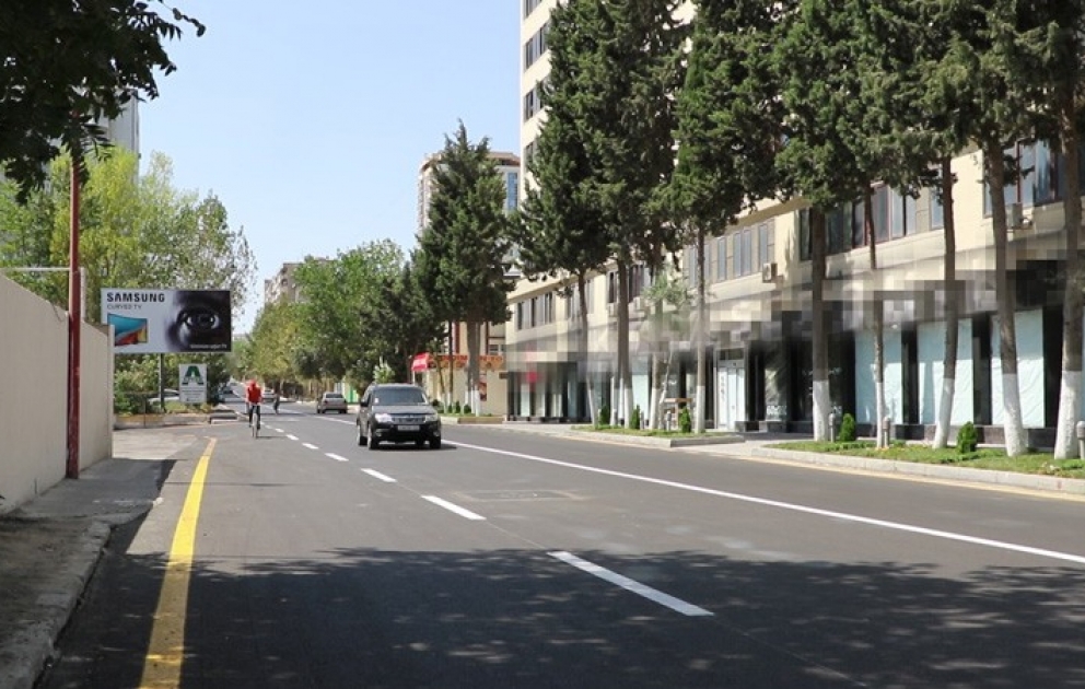 Binəqədi rayonu Cəfər Xəndan küçəsinin bir hissəsi təmir edilib