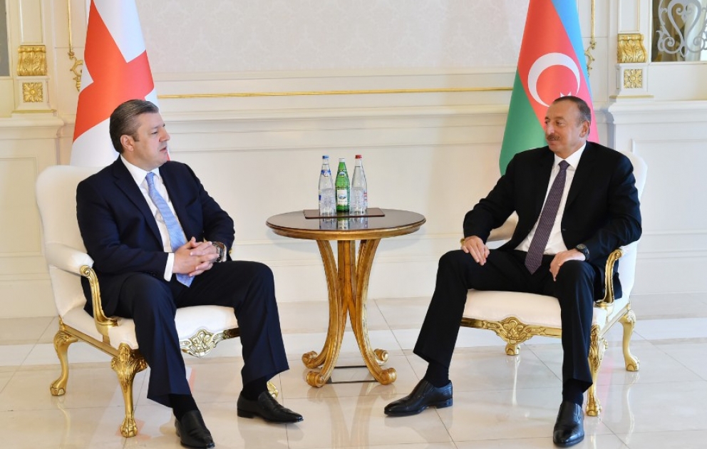 Azərbaycan Prezidenti İlham Əliyev Gürcüstanın Baş naziri Giorgi Kvirikaşvili ilə görüşüb