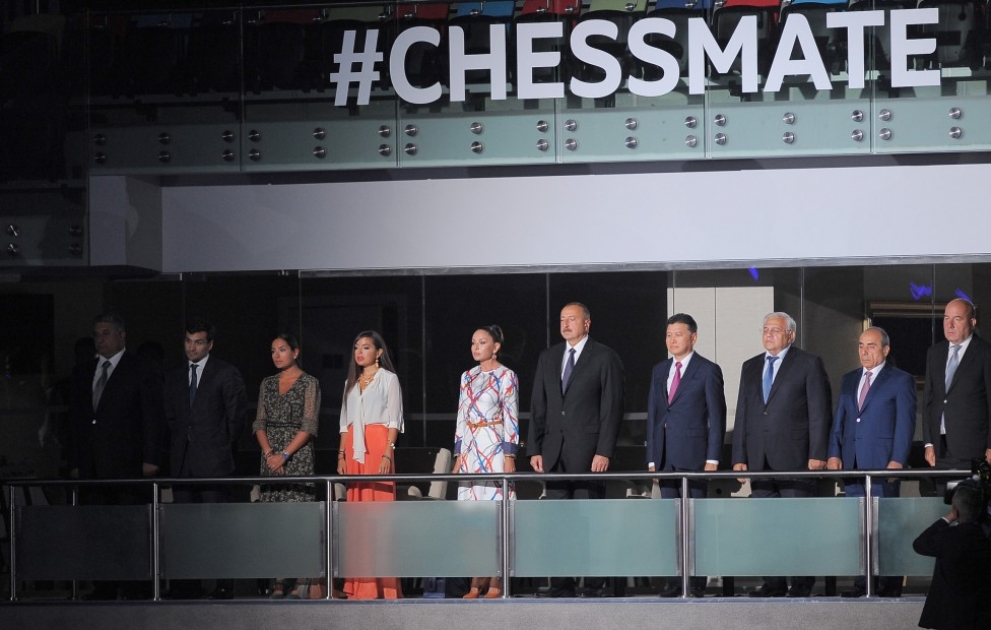 Eröffnungsveranstaltung der FIDE 42. Schacholympiade in Baku    
Präsident Ilham Aliyev nahm an der Veranstaltung teil
