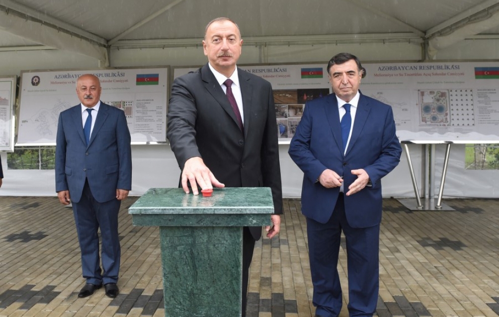 Le président Ilham Aliyev participe à l’inauguration du système d’approvisionnement en eau potable de Massally