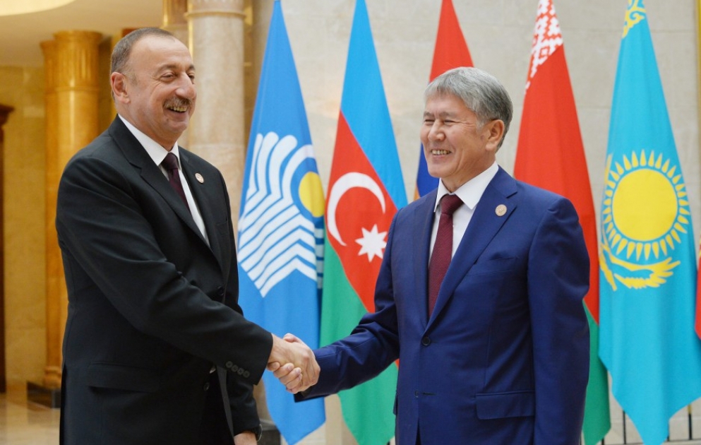 Präsident Ilham Aliyev nimmt an der Sitzung des Rates von GUS-Staatsoberhäuptern in Bischkek teil