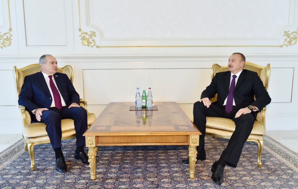 Aserbaidschans Präsident Ilham Aliyev empfängt stellvertretenden Vorsitzenden des Föderalrates der Föderalversammlung der RF