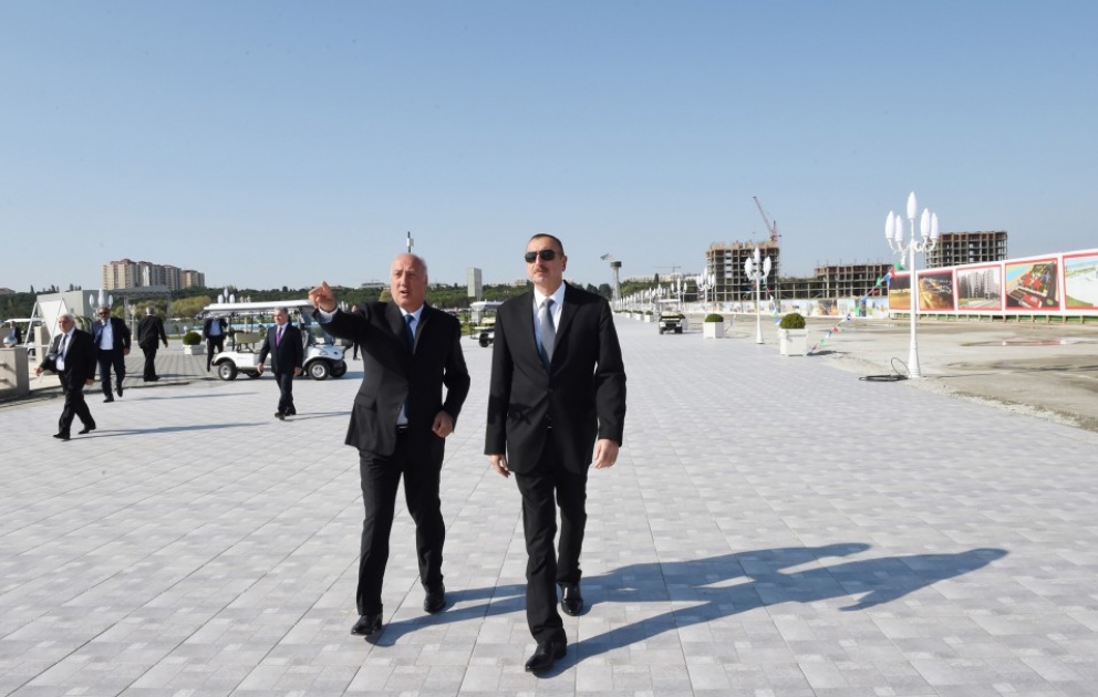 Prezident İlham Əliyev Sumqayıtda Dənizkənarı bulvarın və şəhər çimərliyinin açılışında iştirak edib