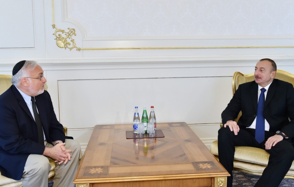 Le président azerbaïdjanais rencontre le doyen associé du Centre Simon-Wiesenthal