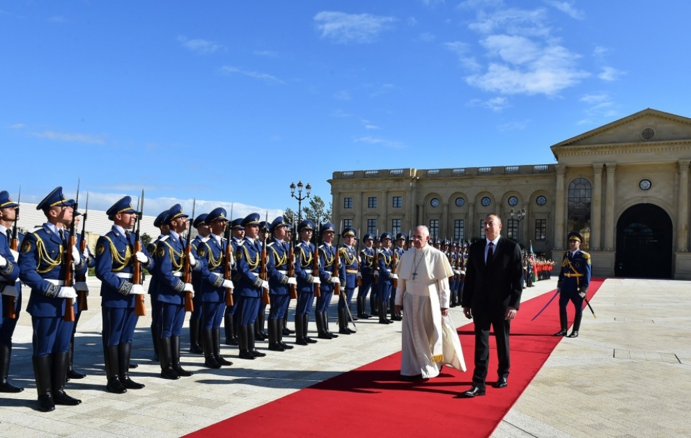 Official welcoming ceremony was held for Pope Francis