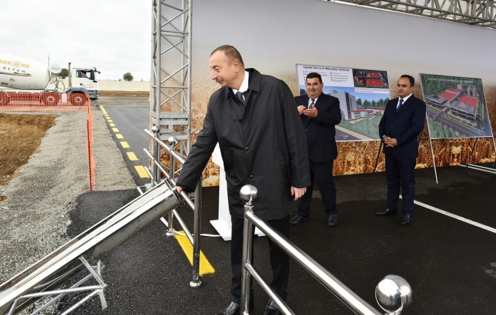Ağstafa taxıl və un məmulatları istehsalı kombinatının taxıl anbarının təməlqoyma mərasimi olub
