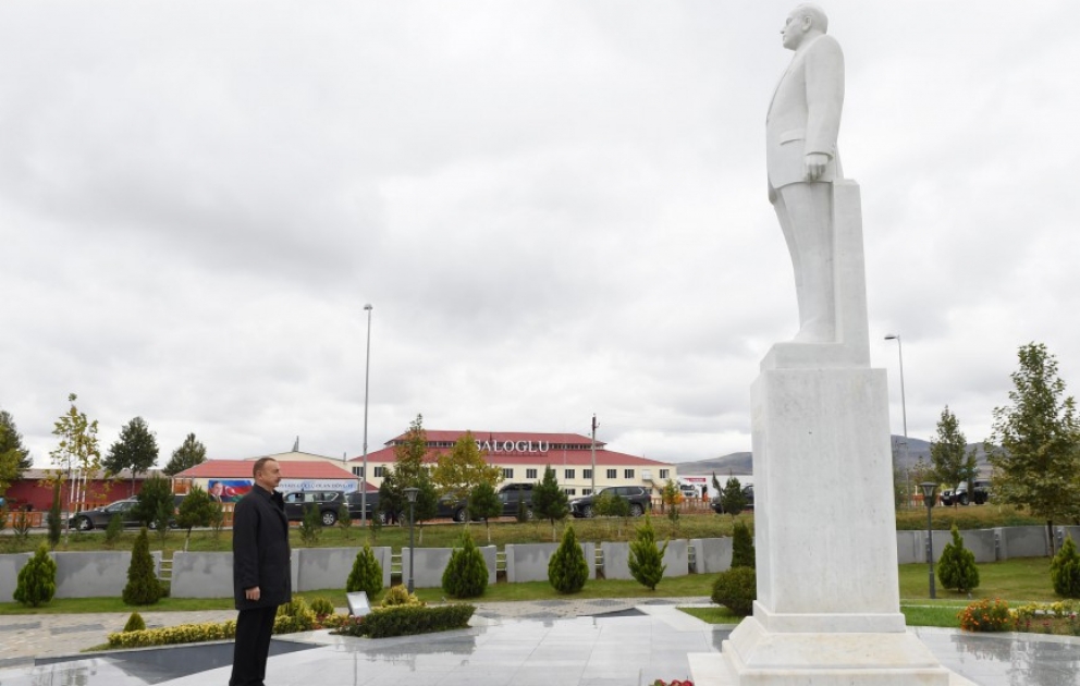 President Ilham Aliyev arrived in Aghstafa district for visit