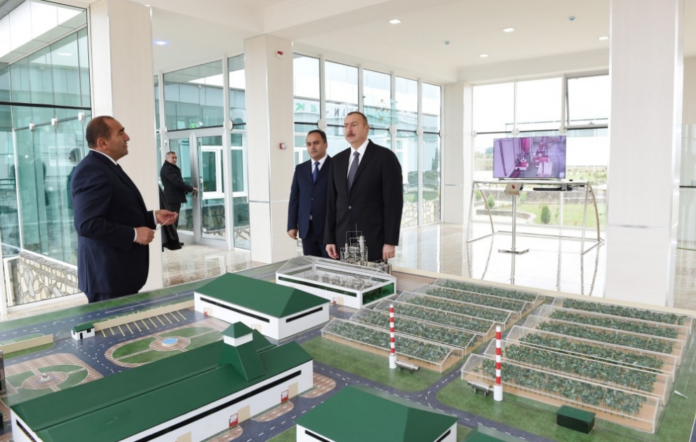 President Ilham Aliyev inaugurated enterprises and boiler house in “Karvan-L EKO” industrial park in Aghstafa