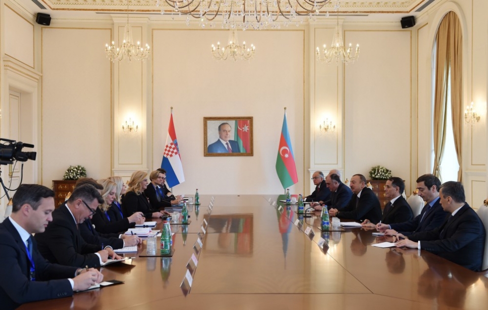 Presidents of Azerbaijan and Croatia met in expanded format
