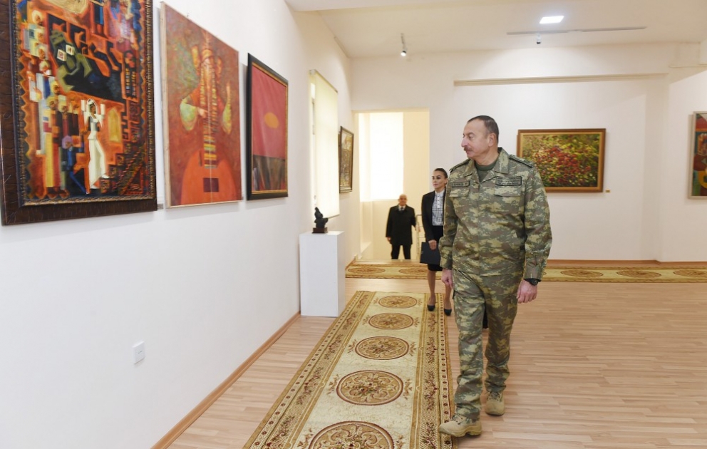 Президент Ильхам Алиев принял участие в открытии Государственной художественной галереи в городе Горадиз