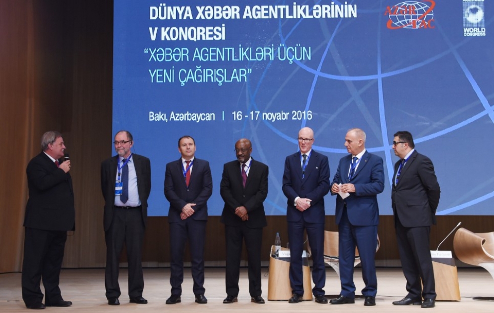 Dünya Xəbər Agentliklərinin V Konqresi işini başa çatdırıb   
 
AZƏRTAC 2016-cı il noyabrın 17-dən Dünya Xəbər Agentlikləri Konqresinə sədrliyə başlayıb
