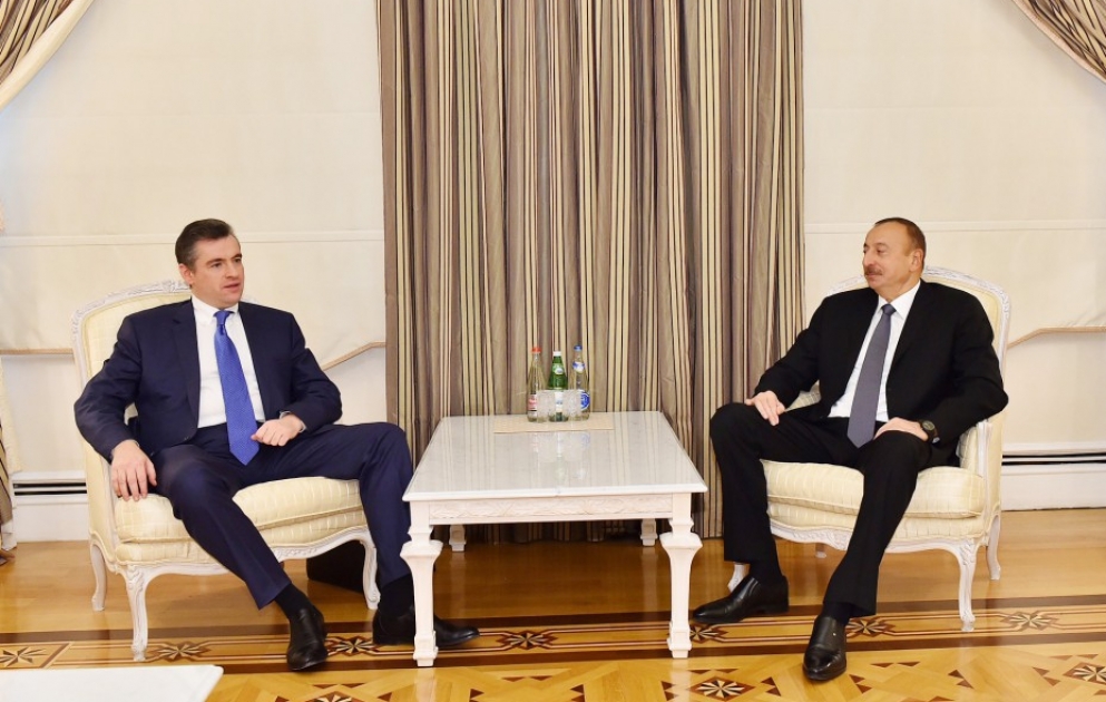 Prezident İlham Əliyev Rusiya Dövlət Dumasının beynəlxalq məsələlər komitəsinin sədrini qəbul edib