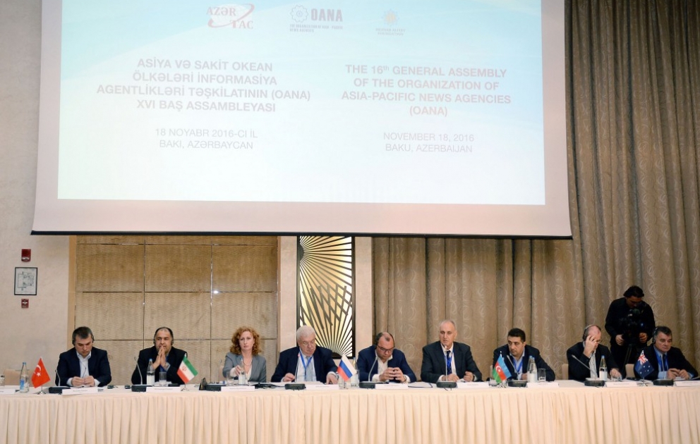 OANA's 16th General Assembly wraps up AZERTAC takes on OANA presidency for 2016-2019