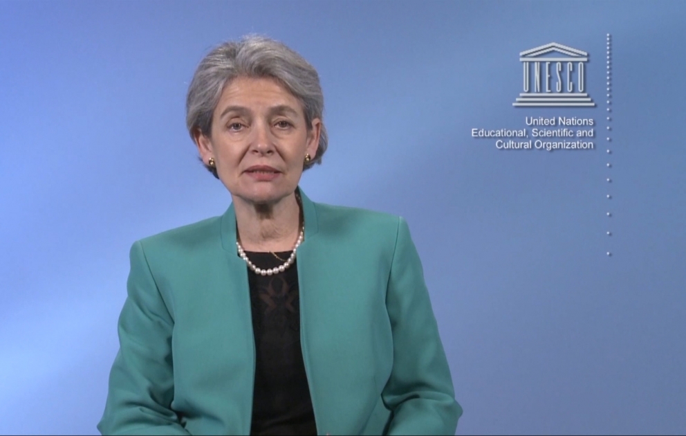 UNESCO-nun baş direktoru xanım İrina Bokovanın Bakıda Dünya Xəbər Agentliklərinin V Konqresinin iştirakçılarına videomüraciəti
