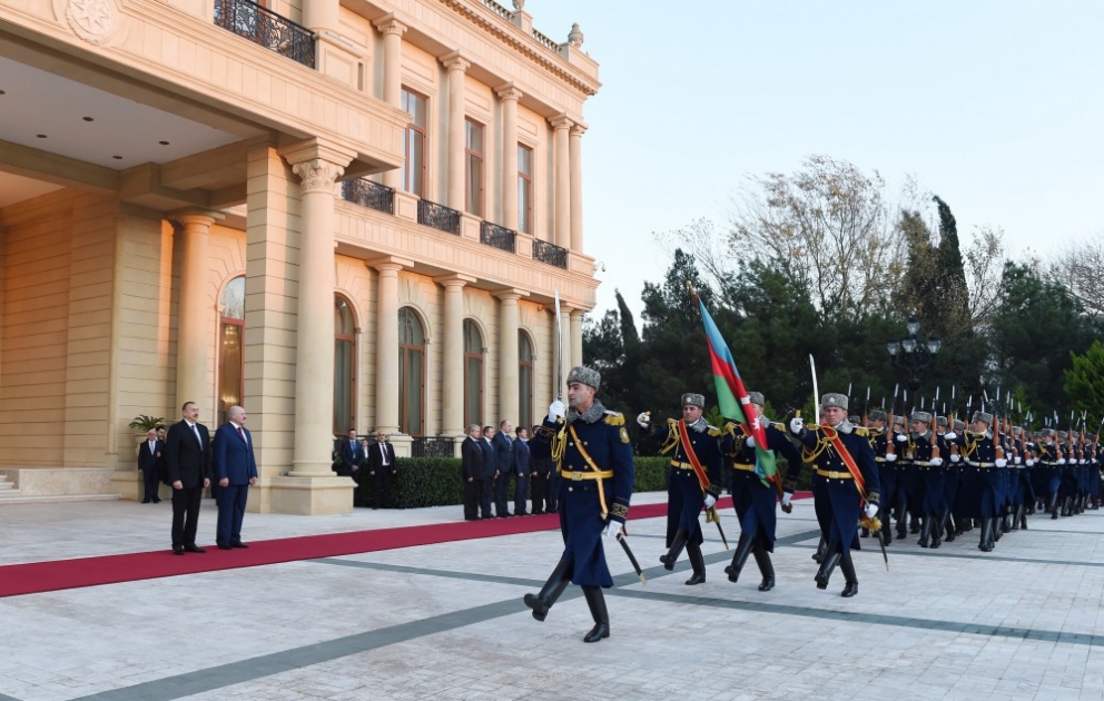 Belarus Prezidenti Aleksandr Lukaşenkonun rəsmi qarşılanma mərasimi olub