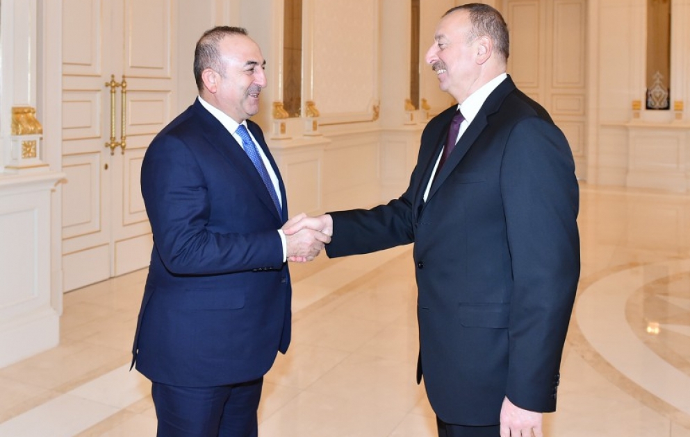 President Ilham Aliyev received Turkish Foreign Minister