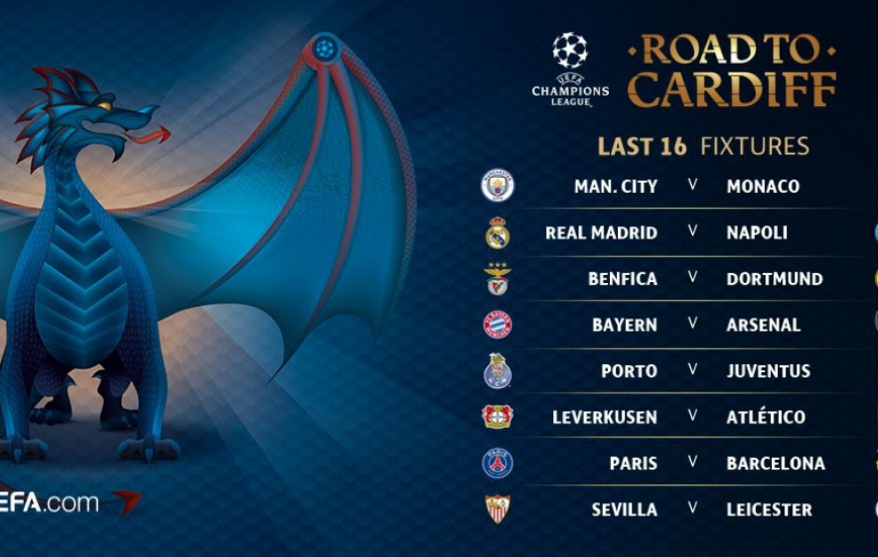 UEFA Çempionlar Liqasında səkkizdəbir final mərhələsinin püşkü atılıb